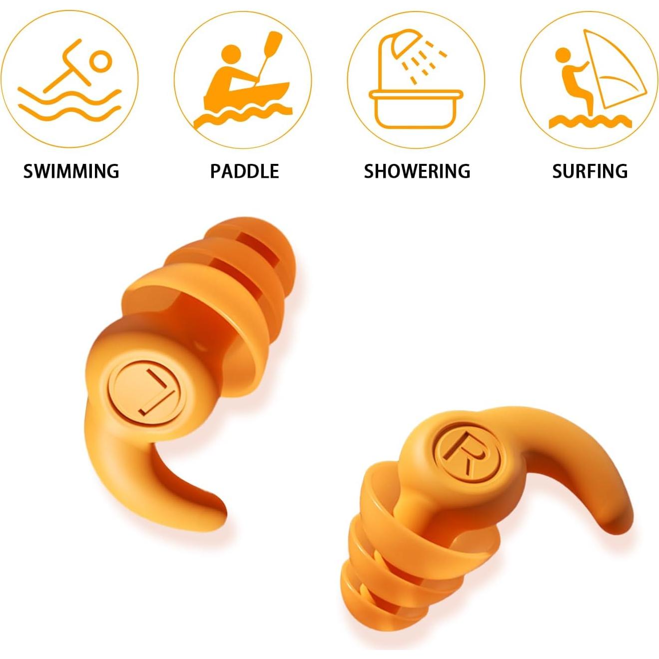 Tapones para Oídos QQJOYCCI Niños 3 Pares Silicona Impermeables