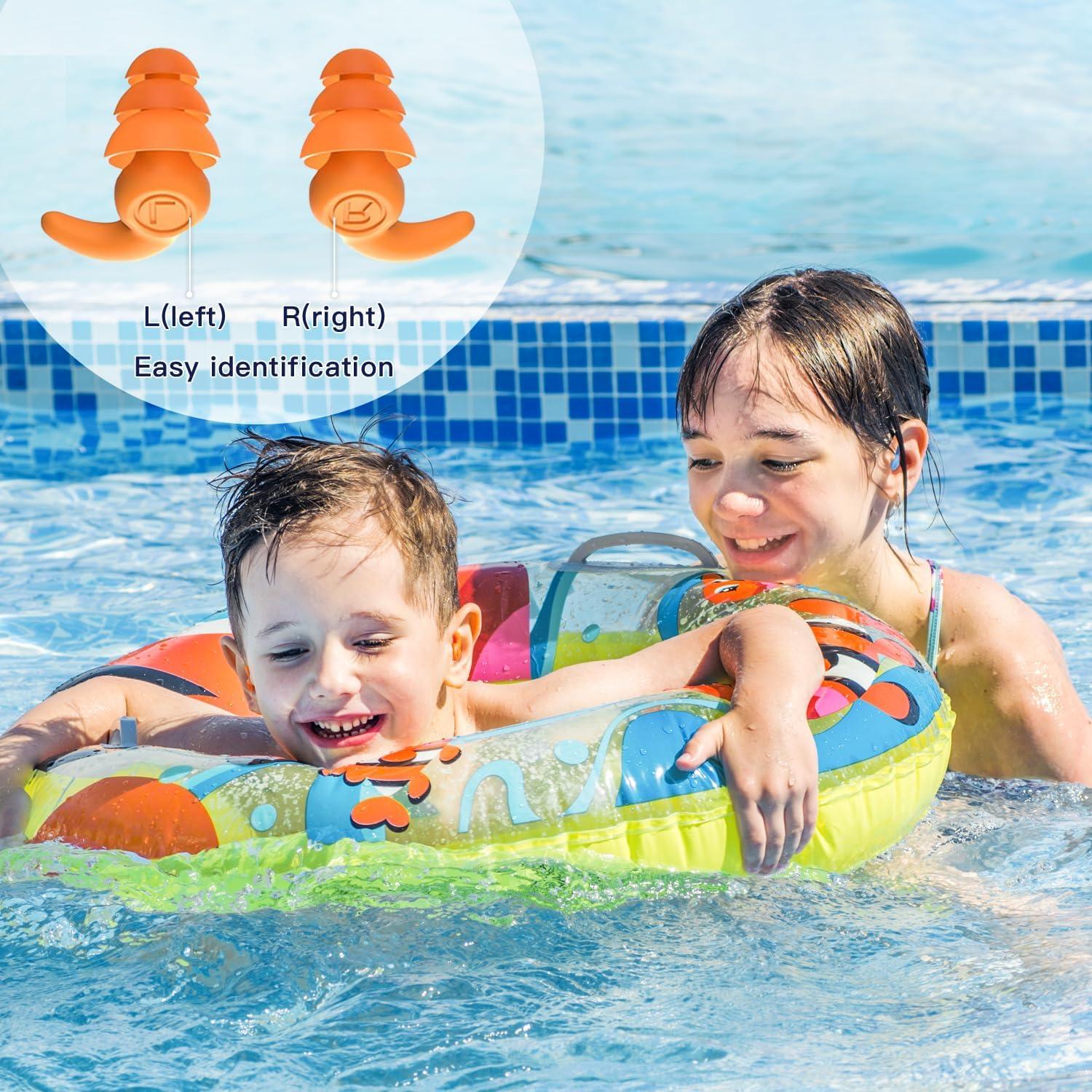 Tapones para Oídos QQJOYCCI Niños 3 Pares Silicona Impermeables