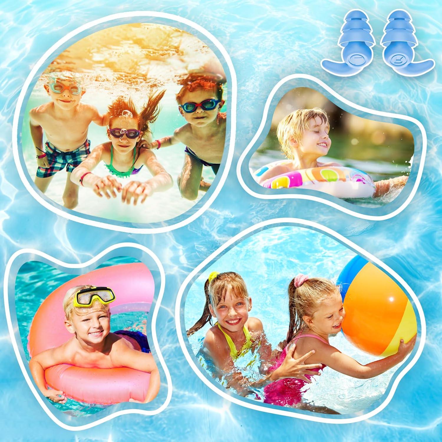 Tapones para Oídos QQJOYCCI Niños 3 Pares Silicona Impermeables