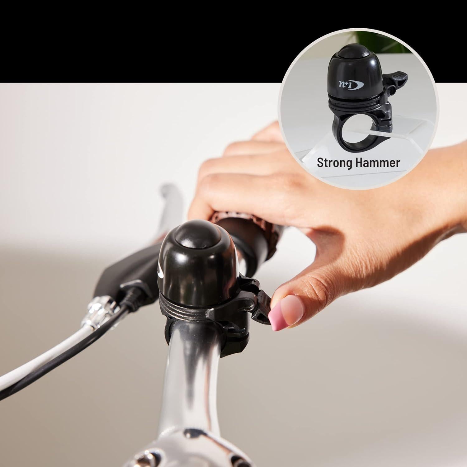 Timbre de Bicicleta N+1 de Bronce Clásico 360° Negro