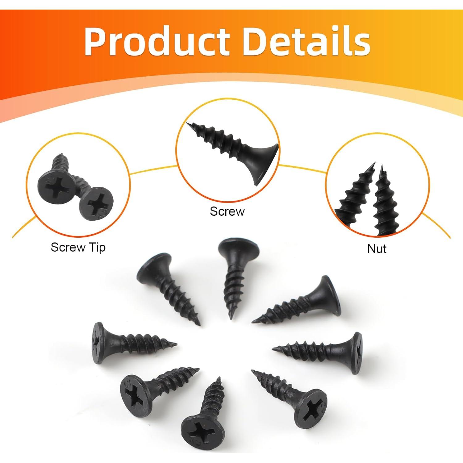 Tornillos de Madera FVOLREM 163 PCS #6 x 12 mm Autoperforantes