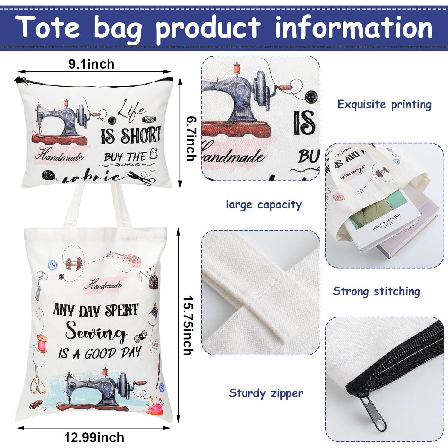 Conjunto de Regalos de Costura Abbylike 5 Piezas - Lona y Porcelana