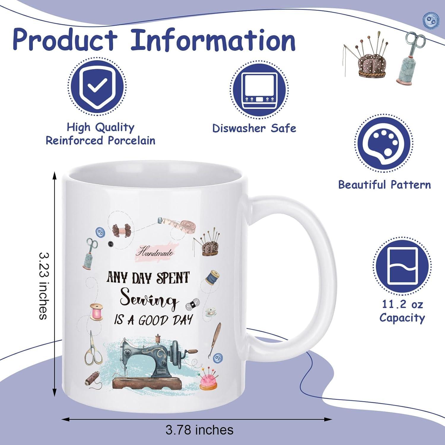 Conjunto de Regalos de Costura Abbylike 5 Piezas - Lona y Porcelana