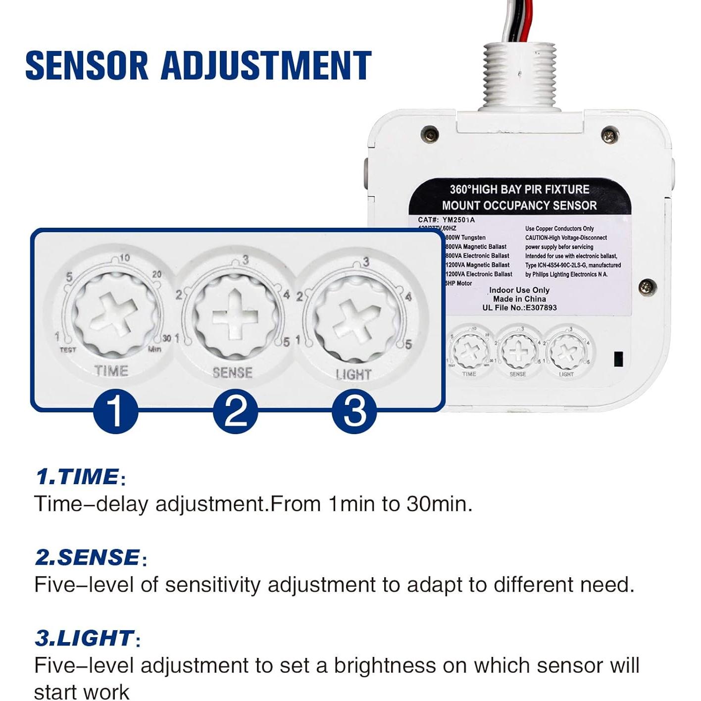 Interruptor de Sensor de Movimiento ECOELER YM2501A 360° PIR