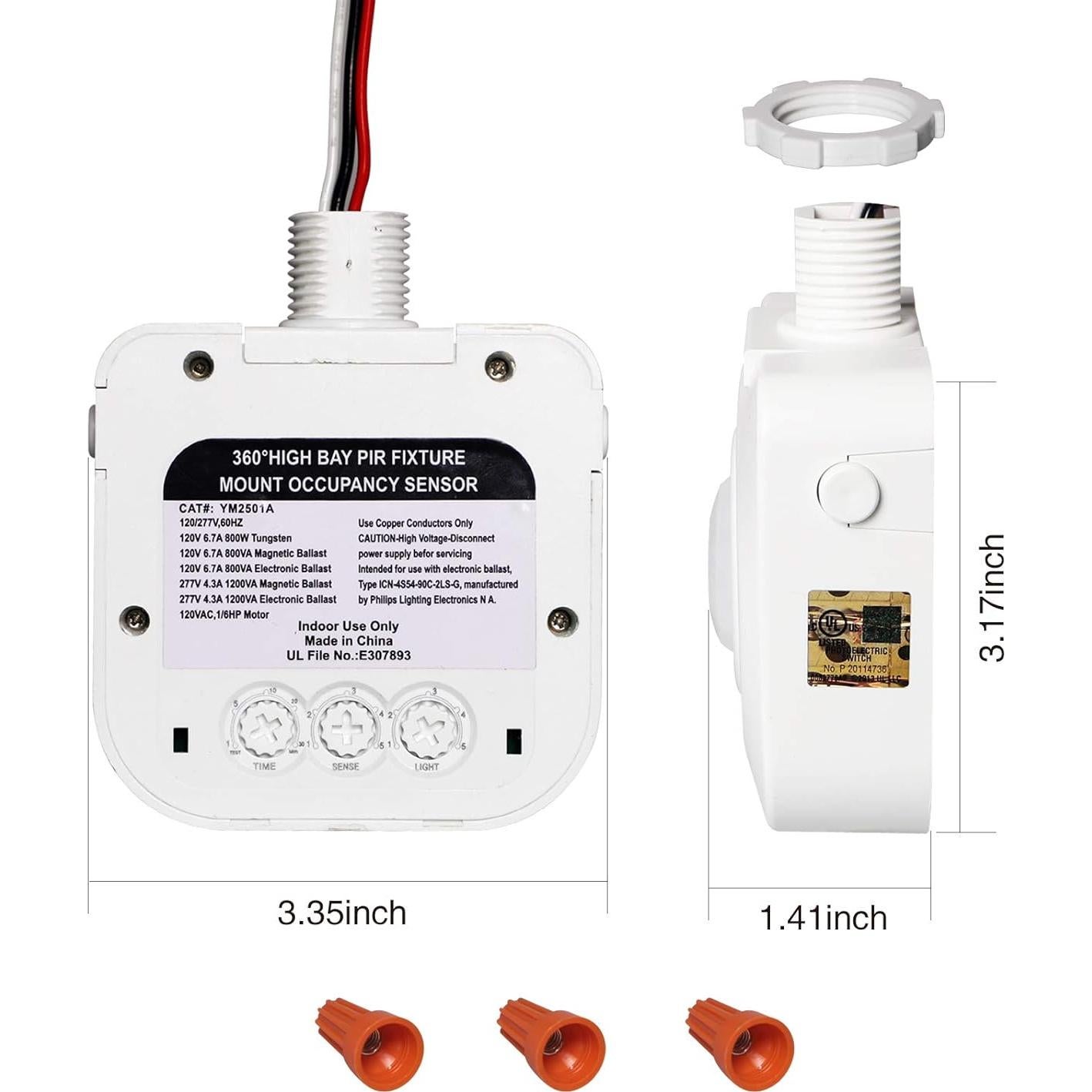 Interruptor de Sensor de Movimiento ECOELER YM2501A 360° PIR