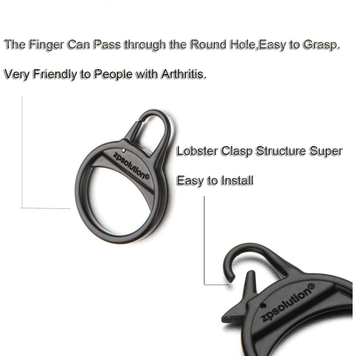 Tiradores de Cremallera Zpsolution Acero Inoxidable Negro