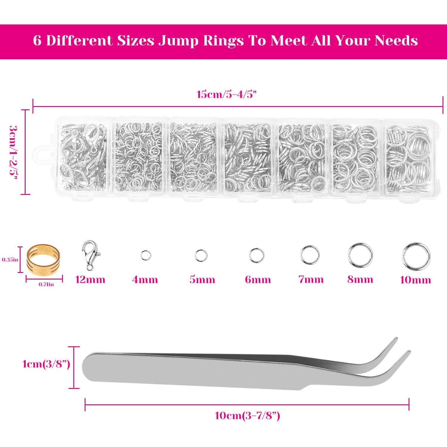 Kit de Joyería Cridoz: 1520 Anillas y 3 Alicates