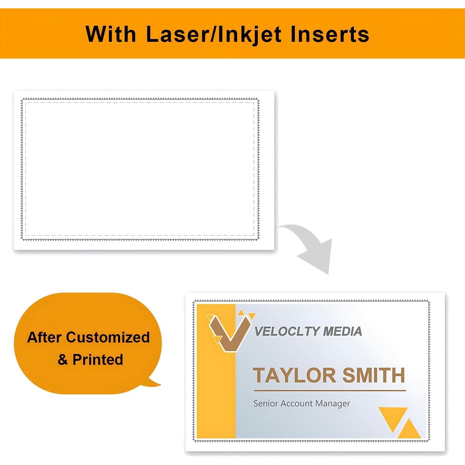 Sujetadores de Nombre Fushing 50PCS con Clip y Inserts 5.7x8.9cm