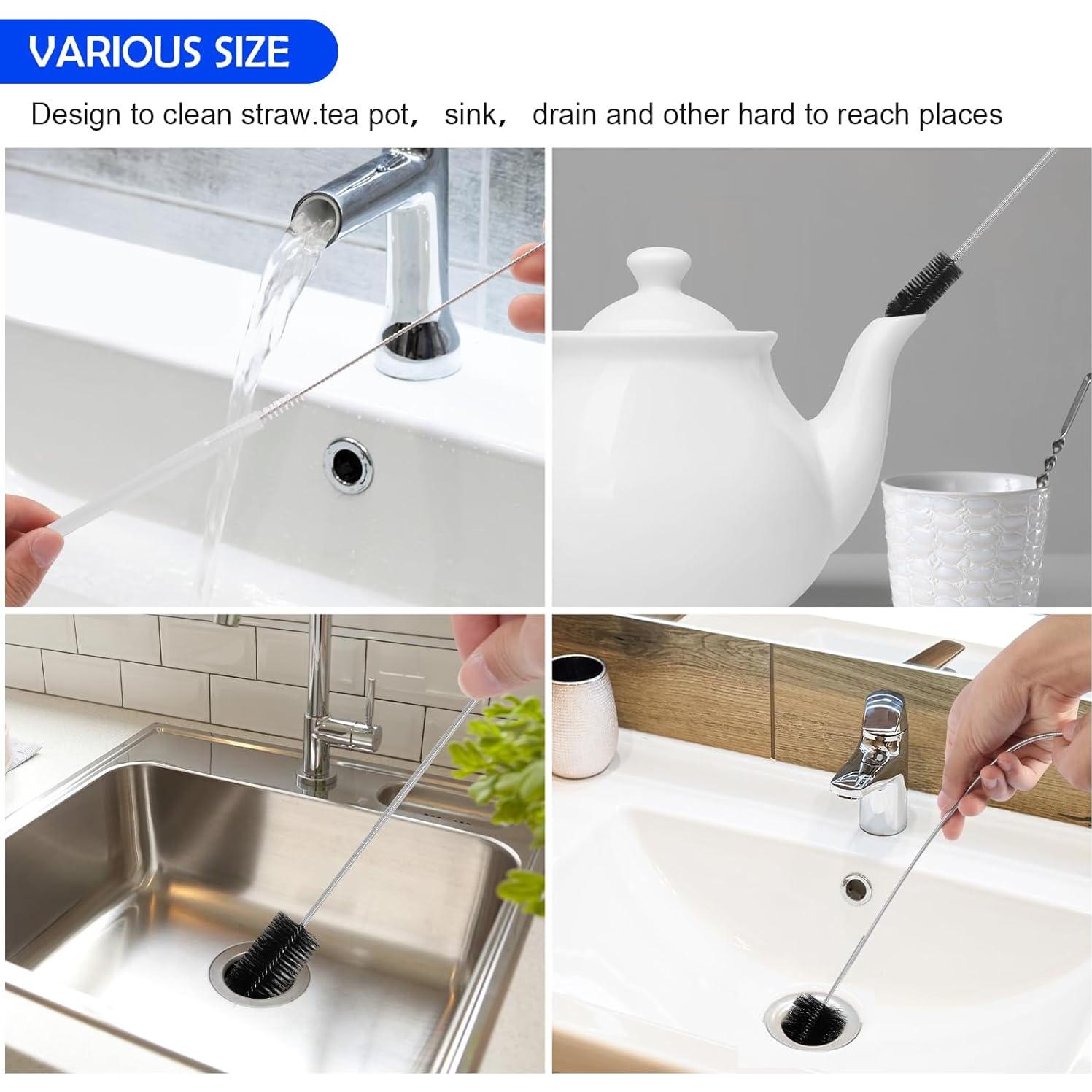 Juego de cepillos de limpieza de drenaje AuraMeilon 12 piezas