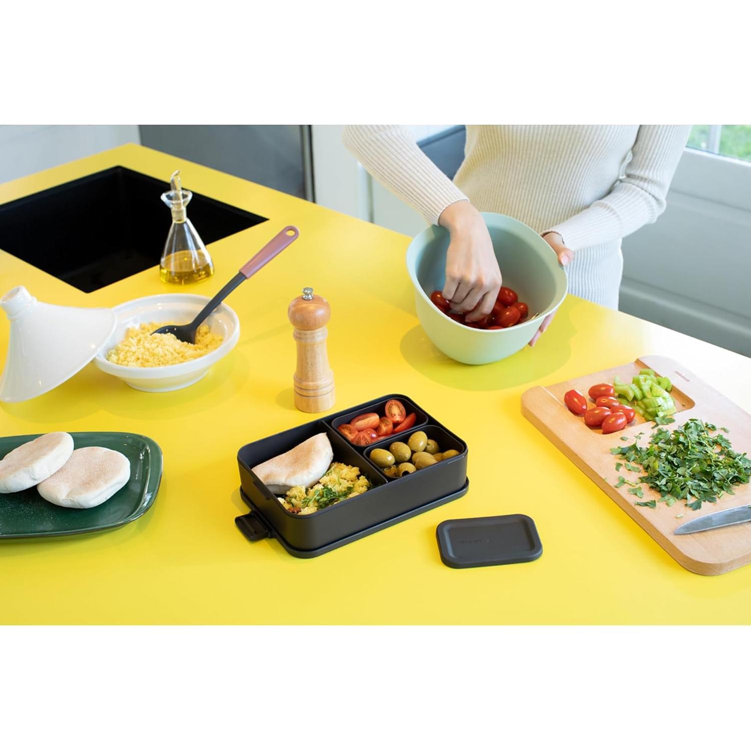 Caja de Almuerzo Bento Brabantia 2 Compartimentos Gris Oscuro