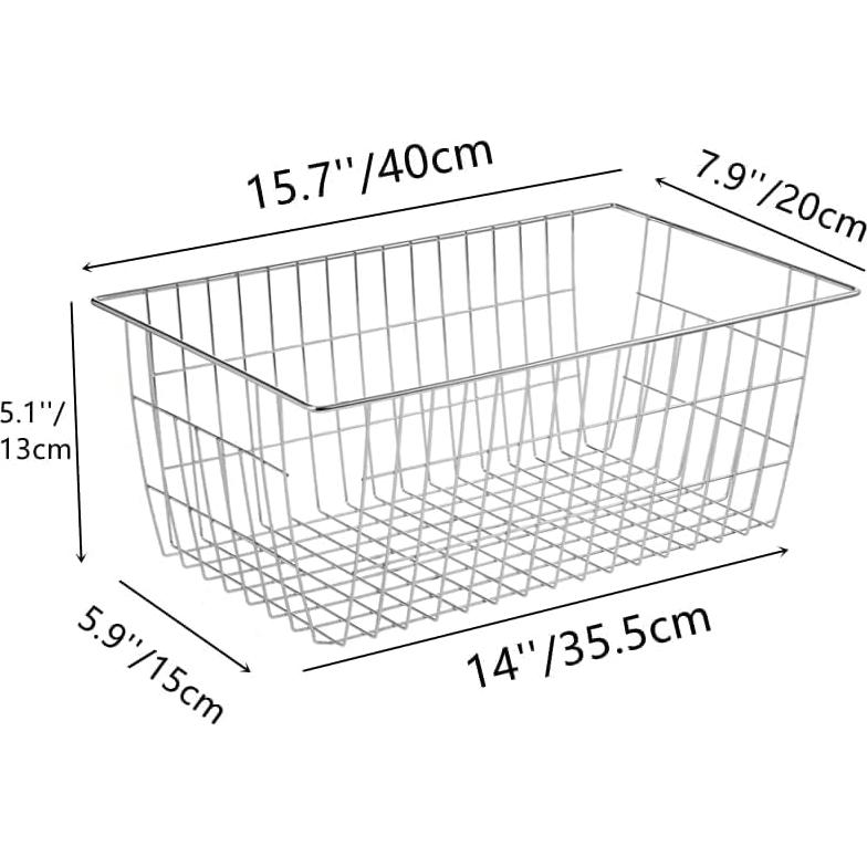 Cesta de Almacenamiento de Alambre Blitzlabs Cromo 4 Piezas