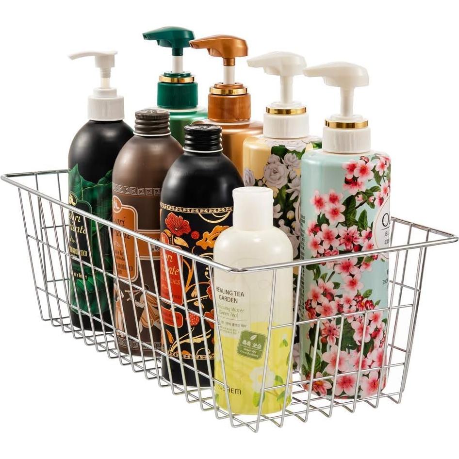 Cesta de Almacenamiento de Alambre Blitzlabs Cromo 4 Piezas