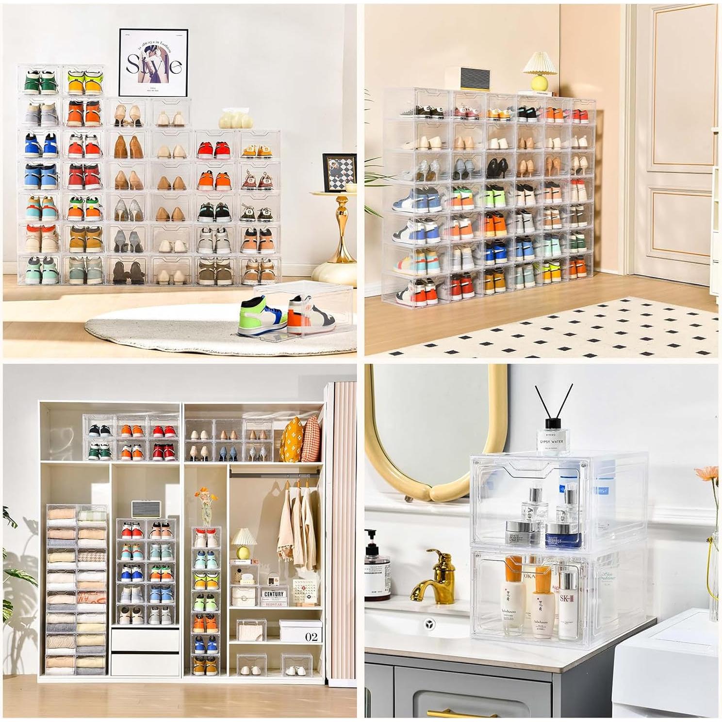 Paquete de 10 cajas apilables para zapatos Stebopum 34x27cm