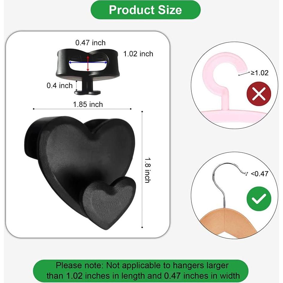 Ganchos Conectores para Perchas Yuansirs 36 Pcs Negro