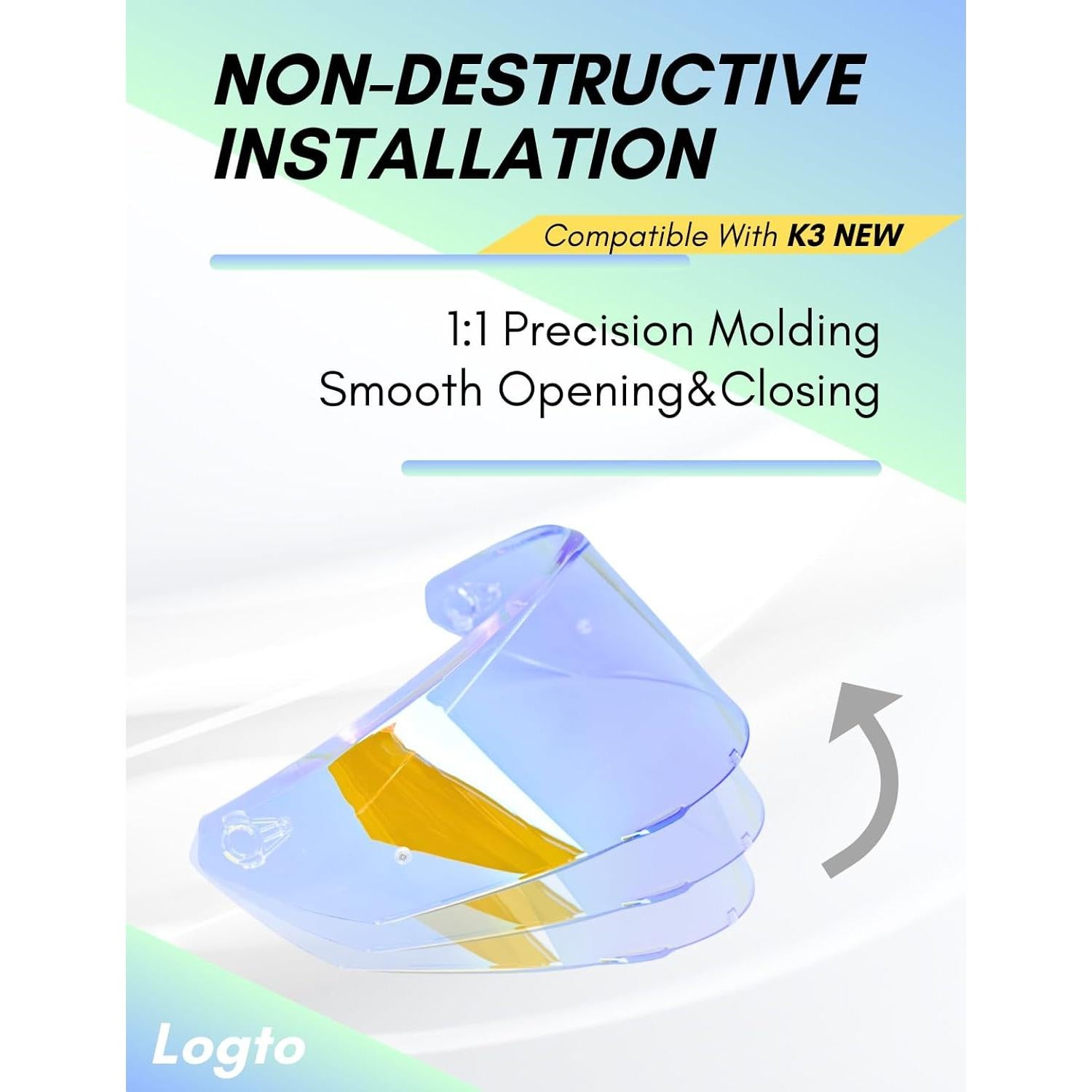 Visor de Casco Logto K3 Nuevo Transparente Revo Azul