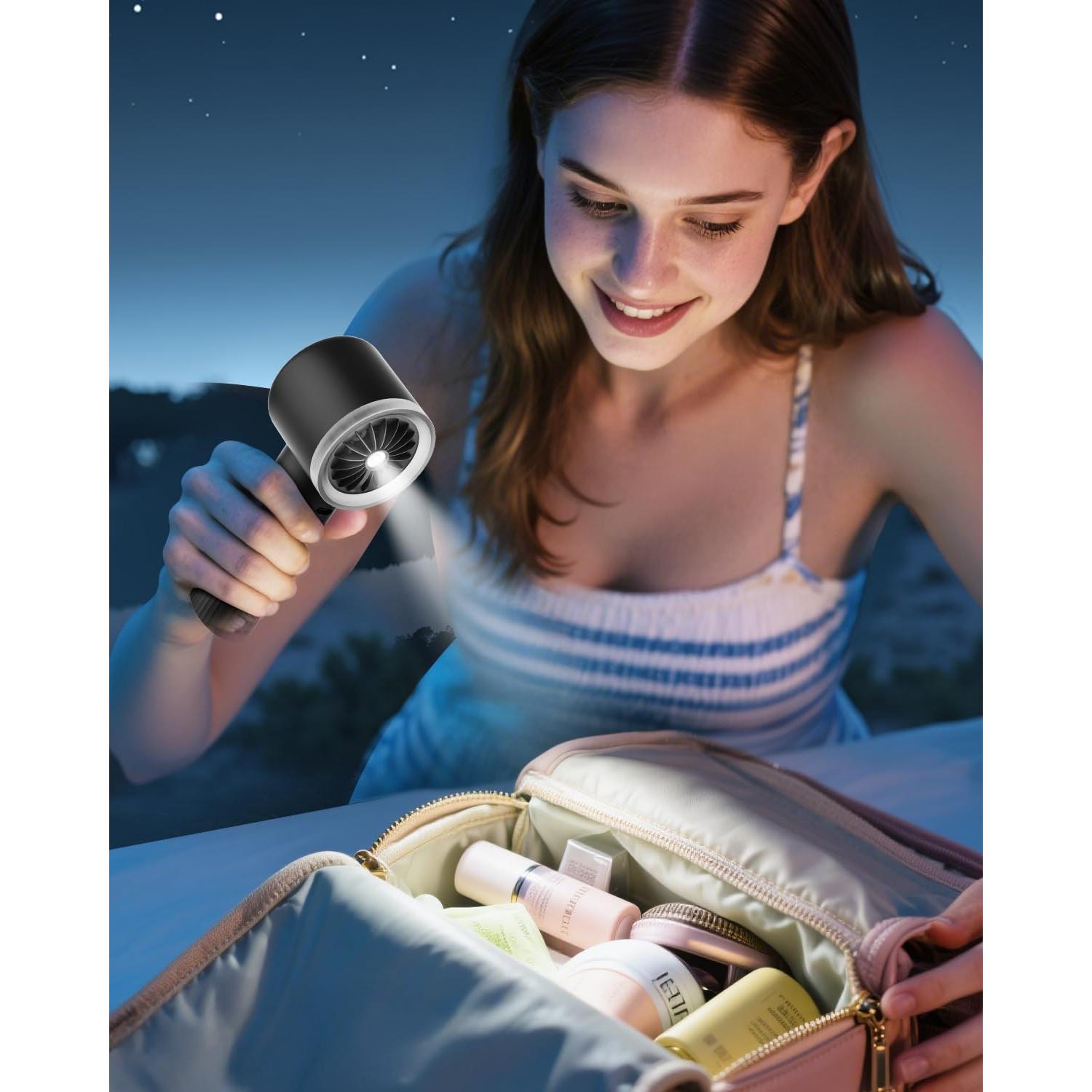 Ventilador Portátil SWEETFULL Recargable 6 Velocidades Negro