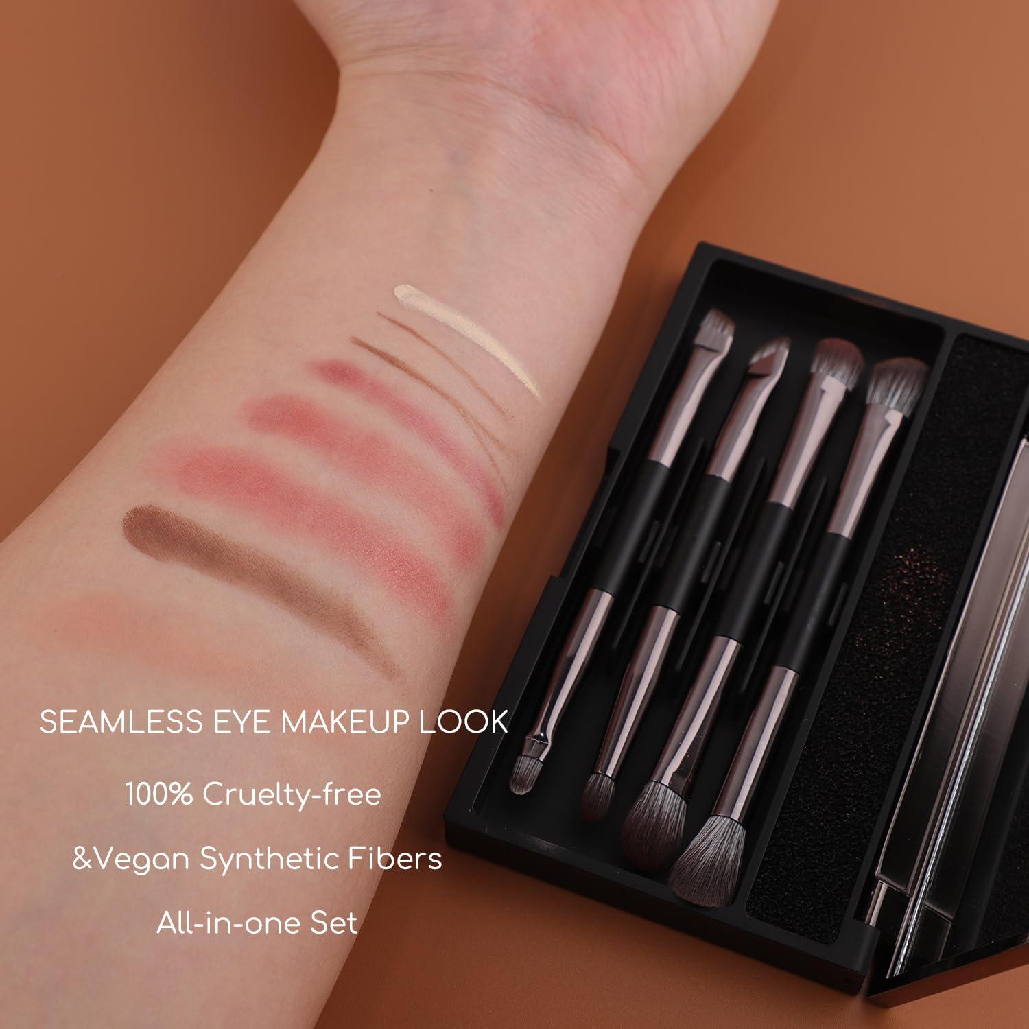 Conjunto de Brochas de Maquillaje ENERGY 4PCS Doble Cara con Estuche