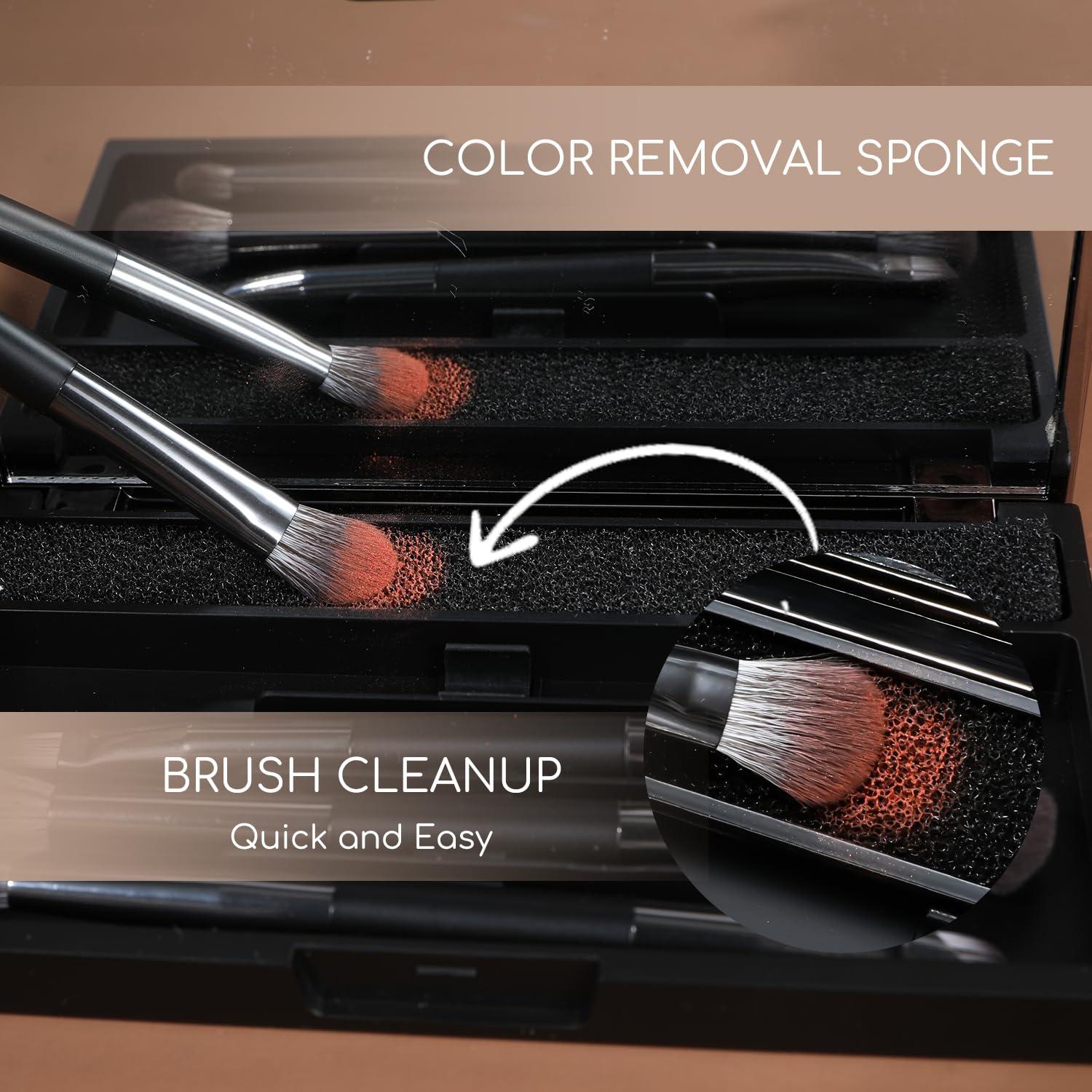 Conjunto de Brochas de Maquillaje ENERGY 4PCS Doble Cara con Estuche