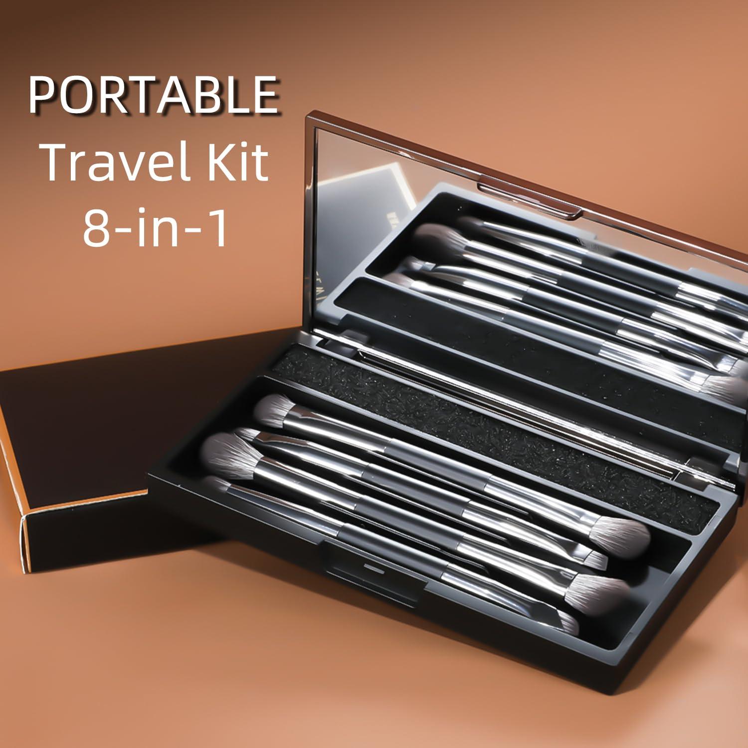 Conjunto de Brochas de Maquillaje ENERGY 4PCS Doble Cara con Estuche