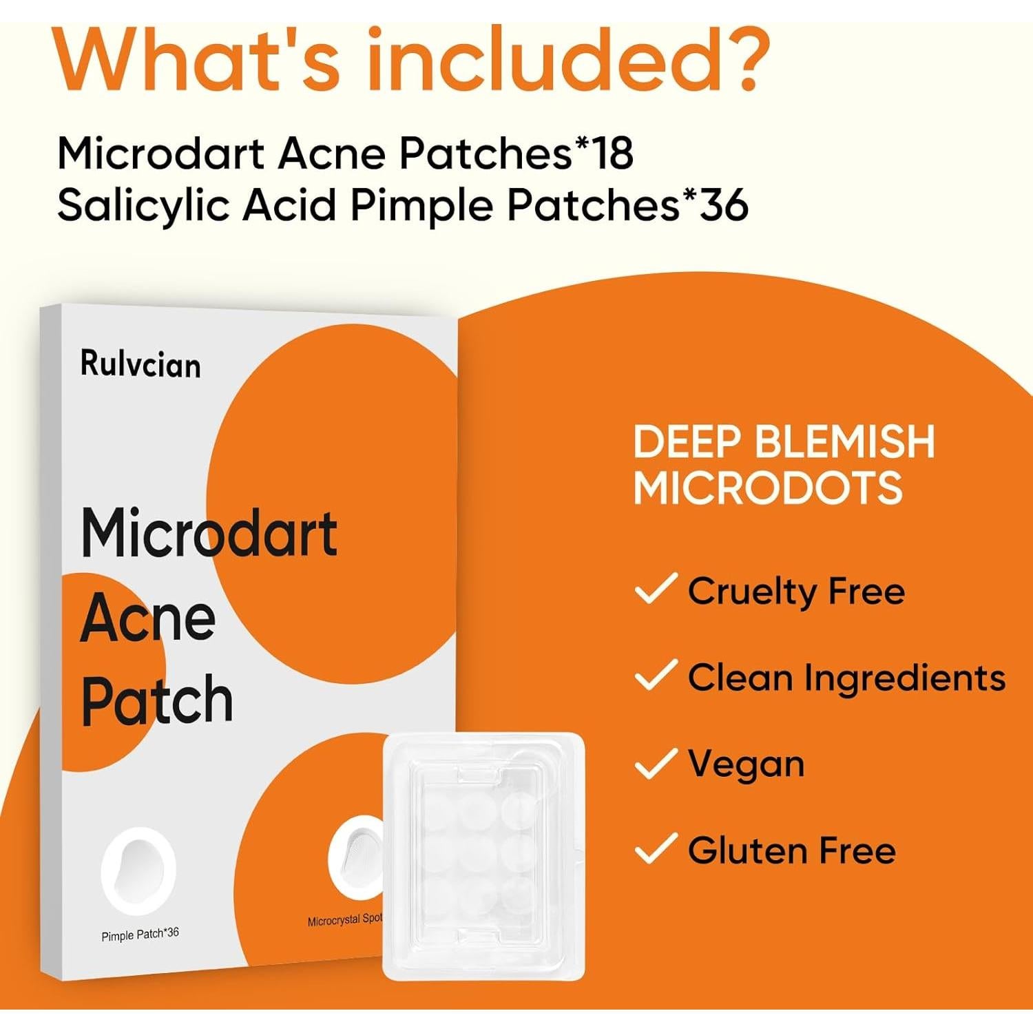 Parche para Acné Rulvcian - 54 Unidades, Microdart y Ácido Salicílico