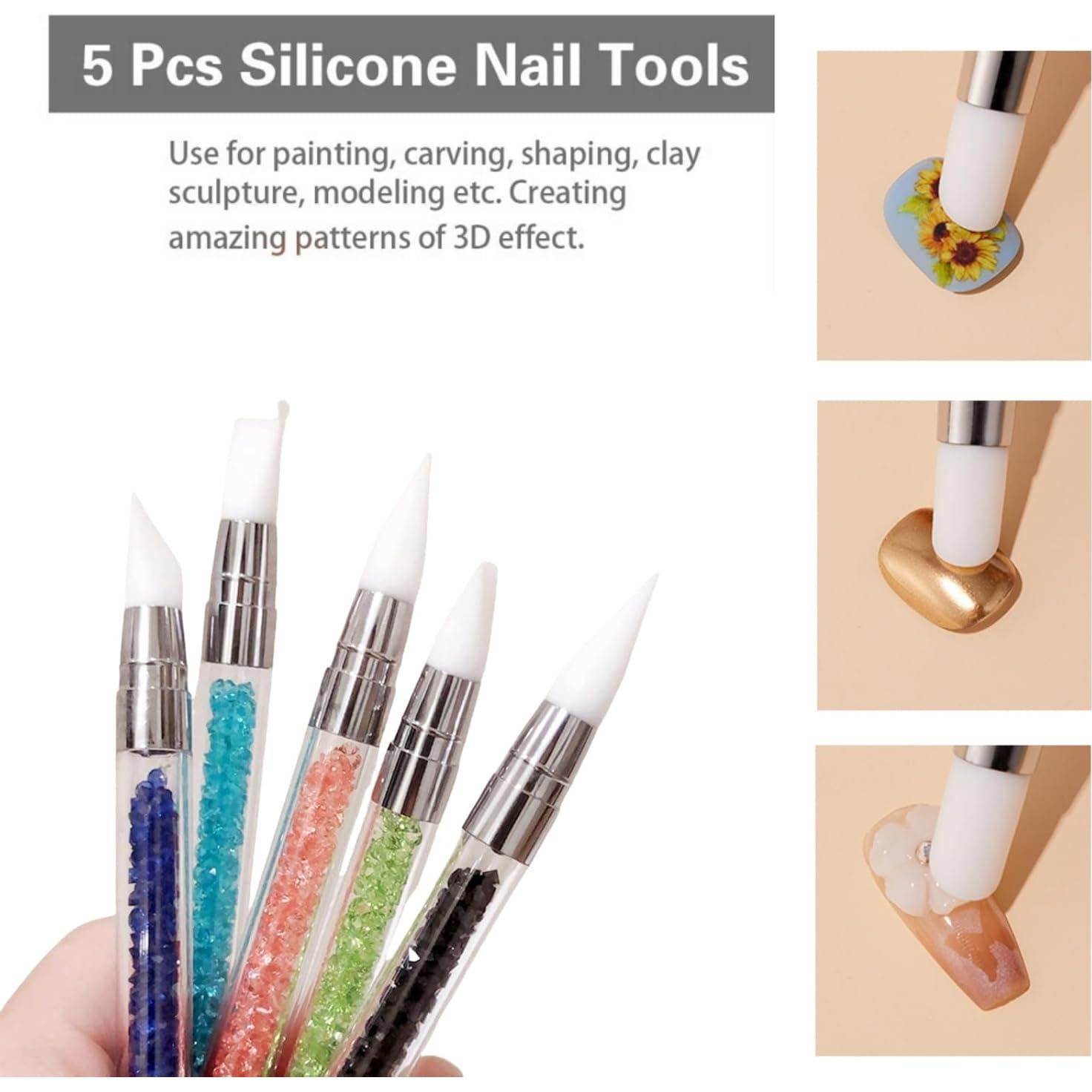 Juego de 5 Herramientas de Uñas de Silicona BTYMS