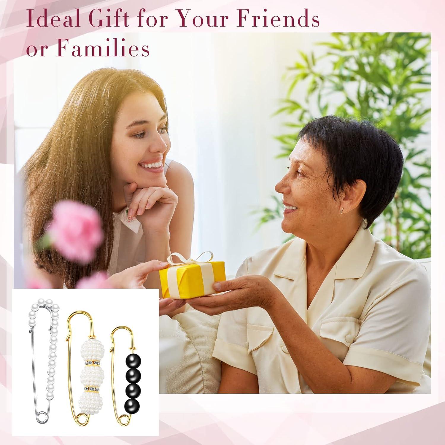 17 Piezas Alfileres de Perlas Falsas con Strass para Mujeres