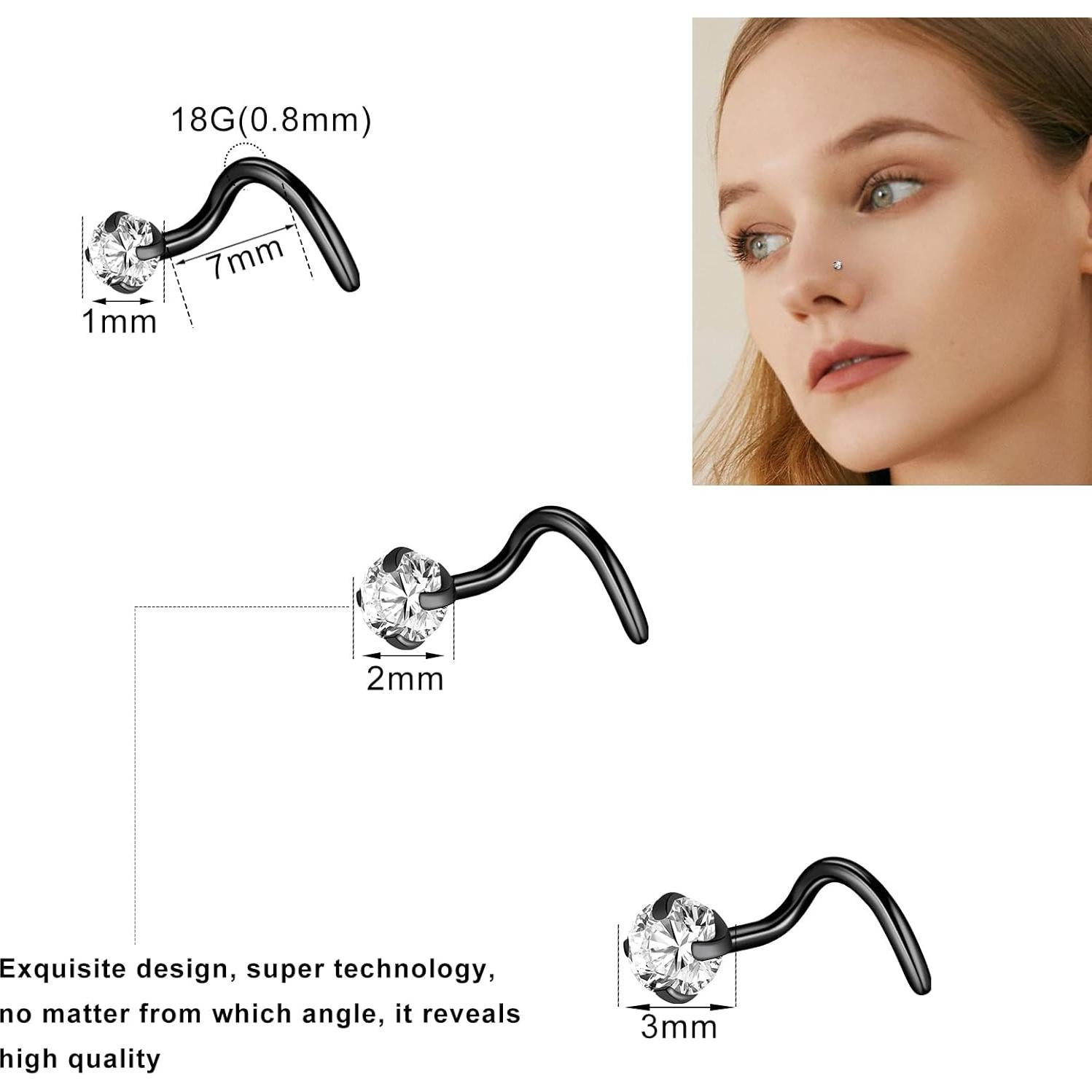 Aros Nasales ONESING 23 Piezas Acero Inoxidable Hipoalergénico