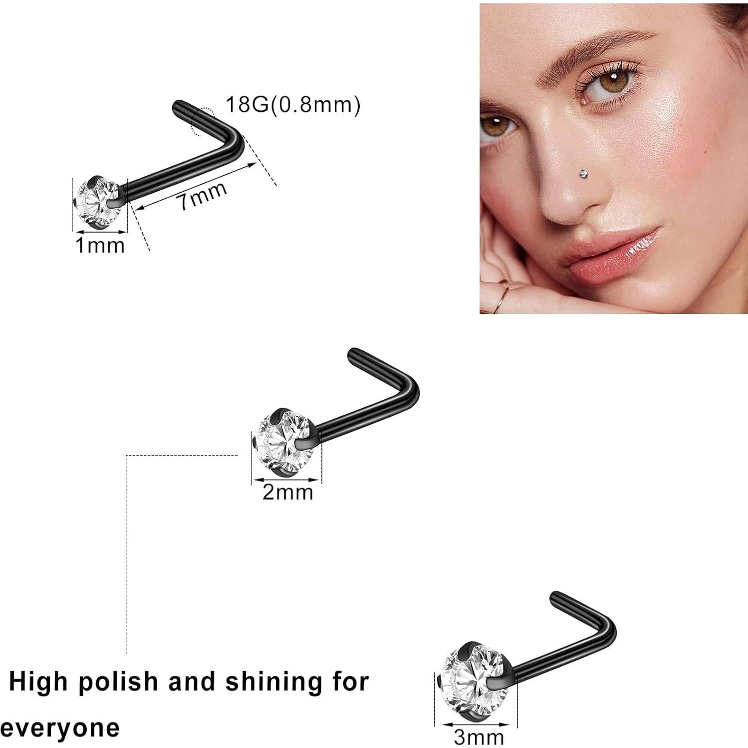 Aros Nasales ONESING 23 Piezas Acero Inoxidable Hipoalergénico