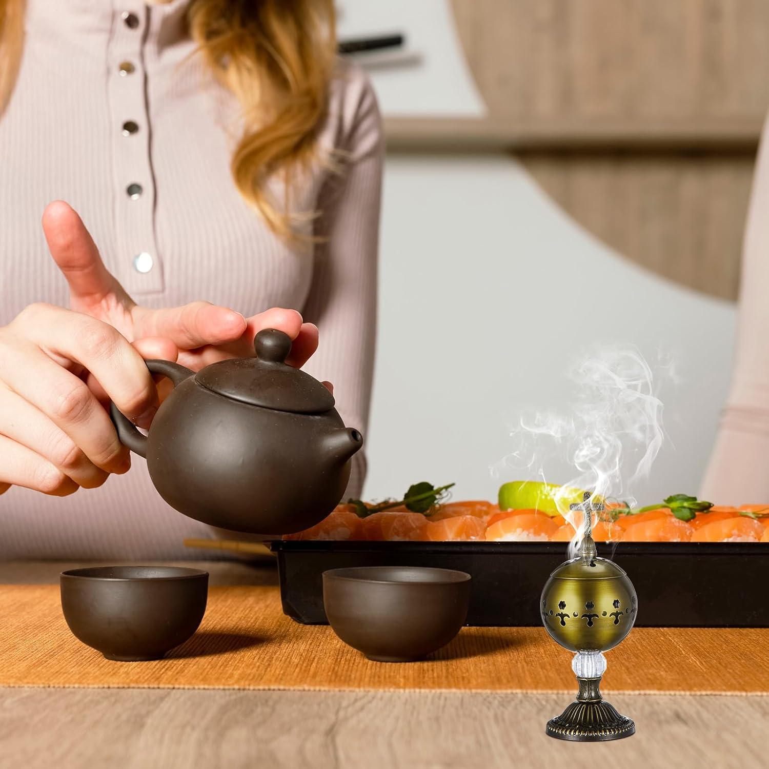 Horno de Incienso Católico Zonon Bronce 20cm con Pinzas