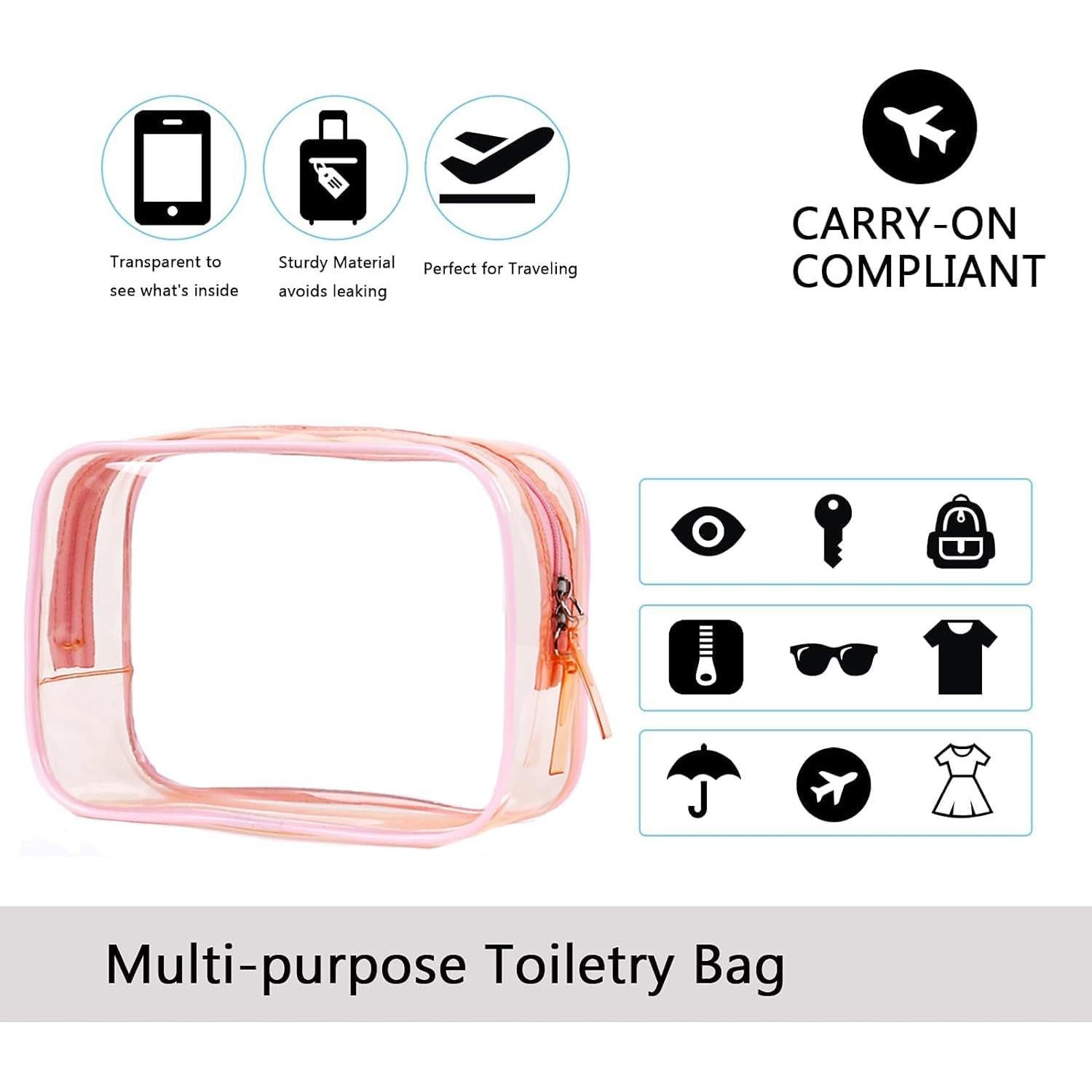 Bolsa de Viaje Transparente Buminee Azul Marino Pequeña 16.8x5.8x11.9cm