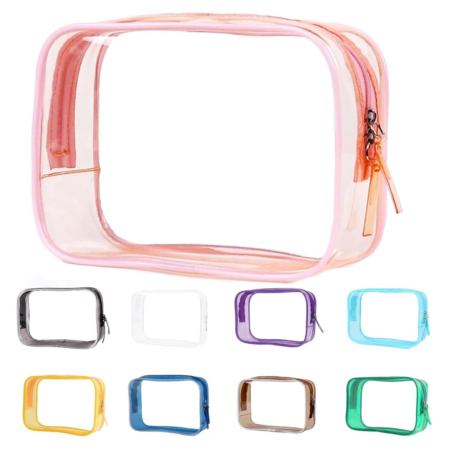 Bolsa de Aseo Transparente Buminee Rosa Aprobada por TSA 16.8cm