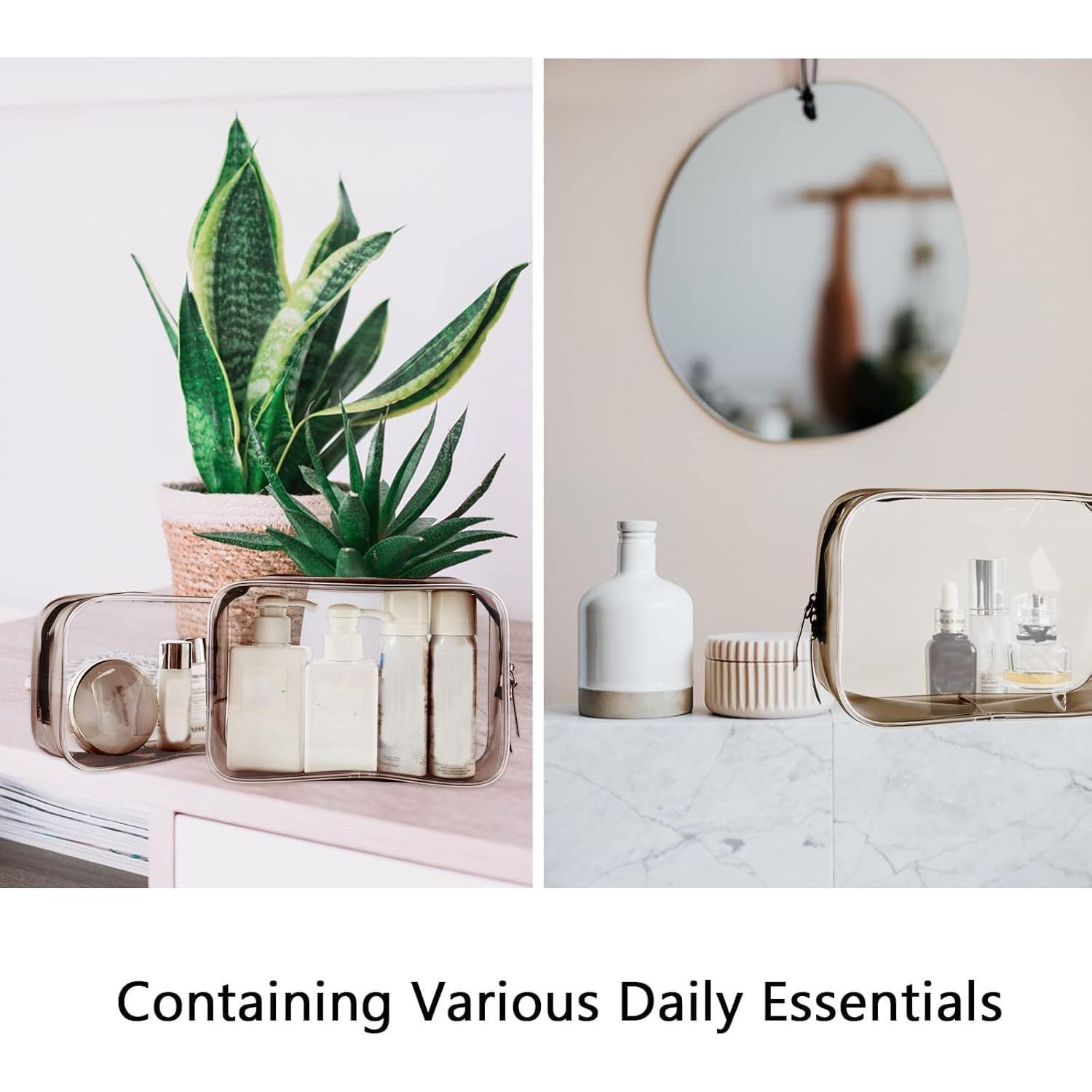 Bolsa de Aseo Transparente Buminee Rosa Aprobada por TSA 16.8cm