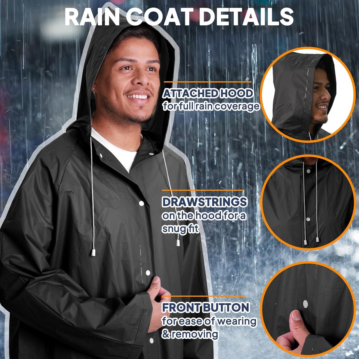 Ponchos de Lluvia ANYOO 2-Pack Impermeables Unisex Adulto