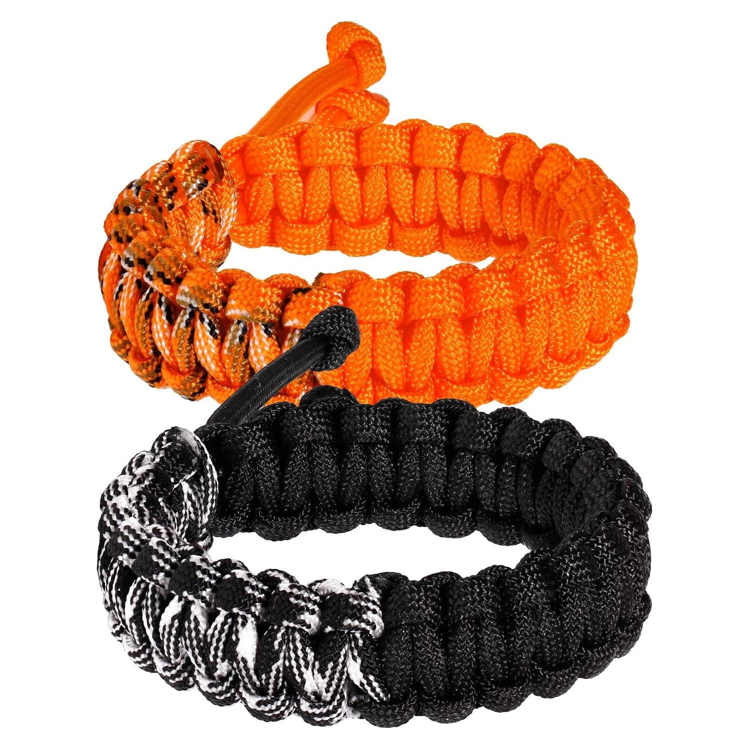 2 Pulseras de Paracord Hechas a Mano Wizock Ajustables 16-20 cm