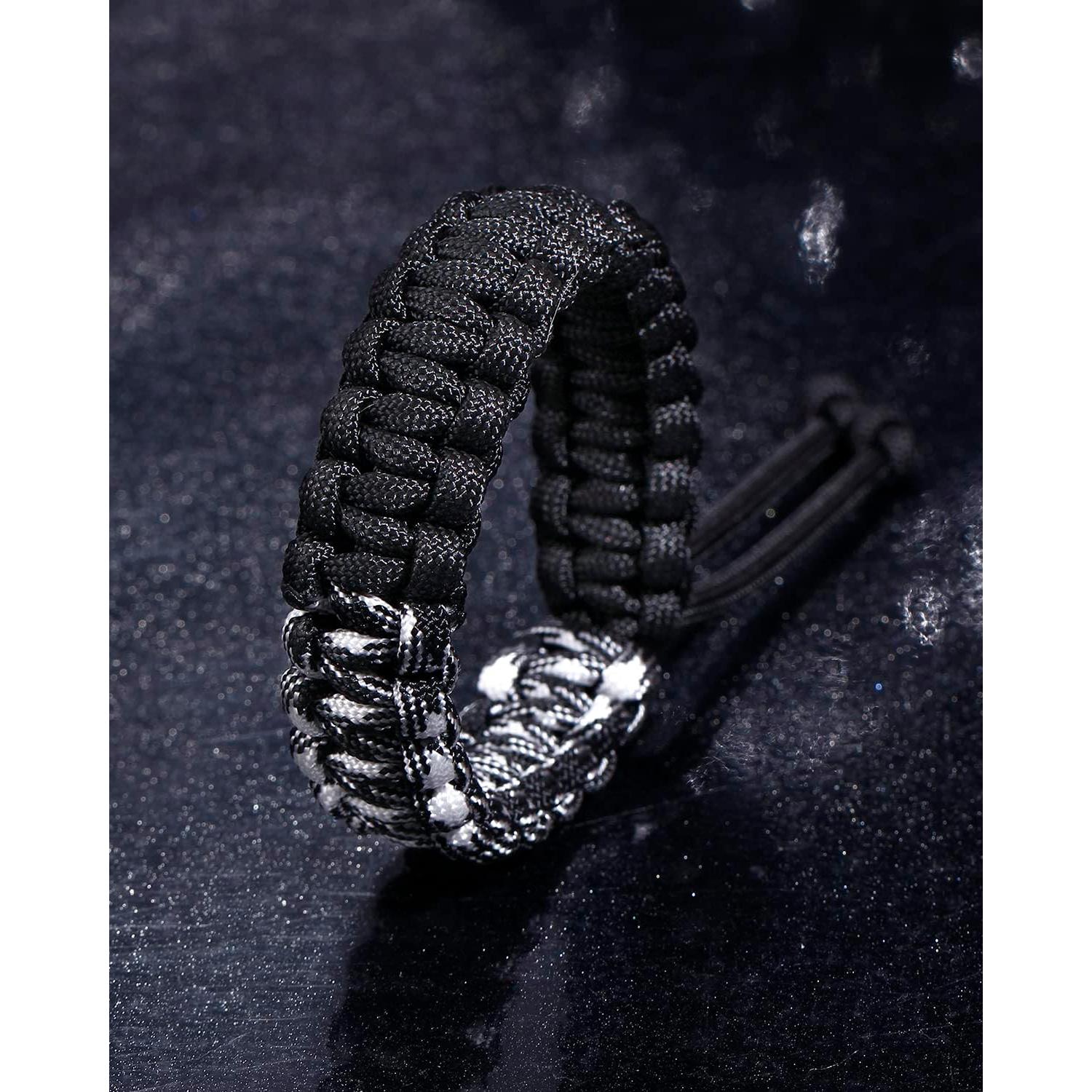 2 Pulseras de Paracord Hechas a Mano Wizock Ajustables 16-20 cm