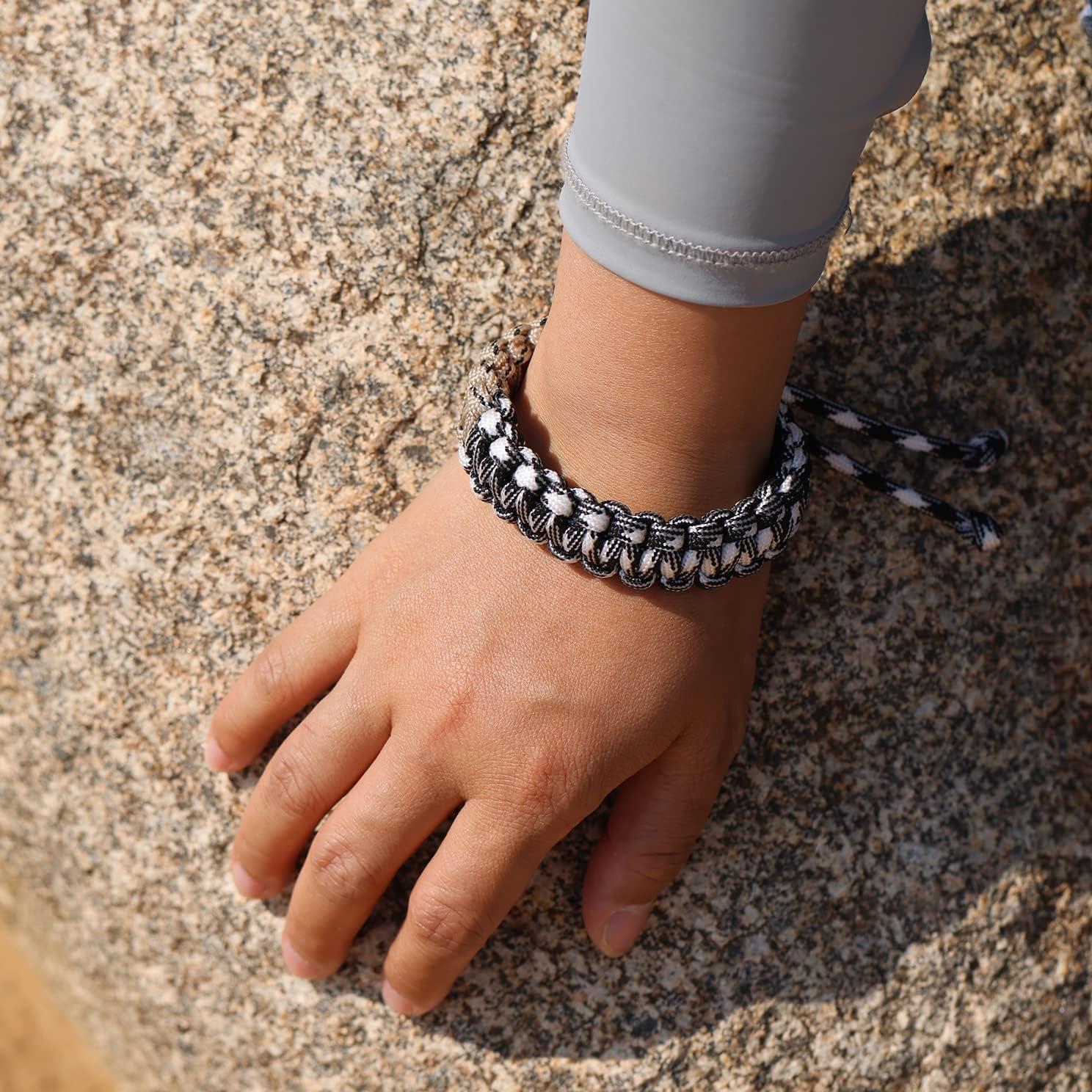 2 Pulseras de Paracord Hechas a Mano Wizock Ajustables 16-20 cm