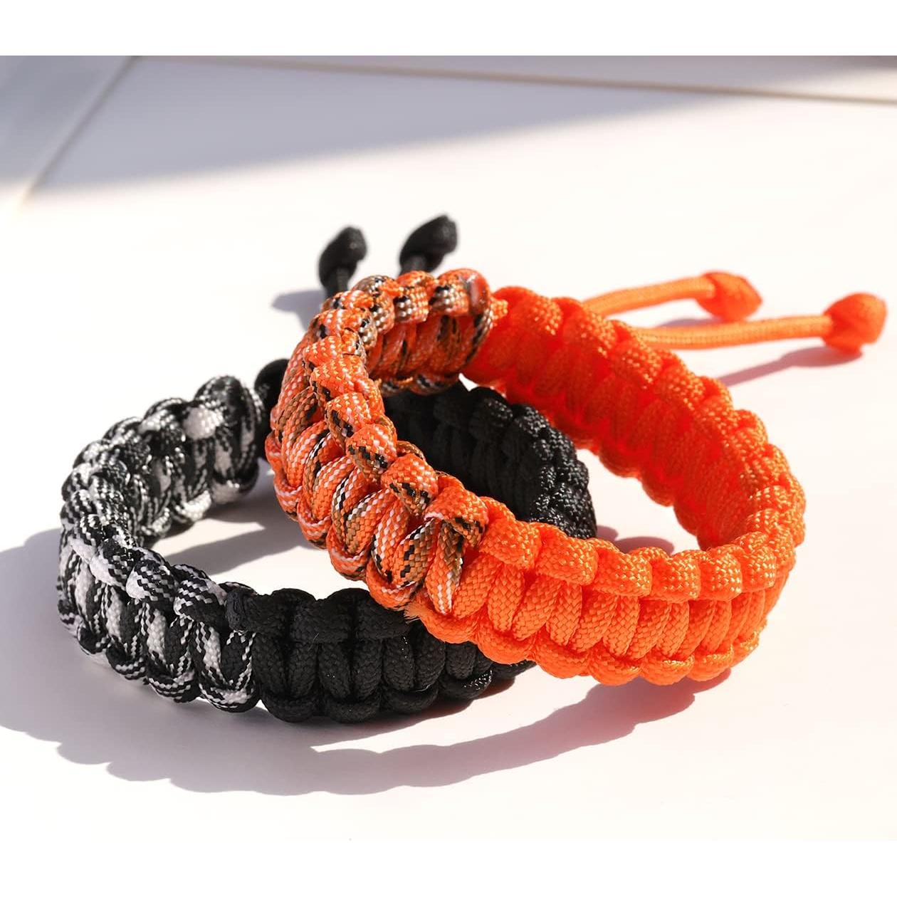 2 Pulseras de Paracord Hechas a Mano Wizock Ajustables 16-20 cm