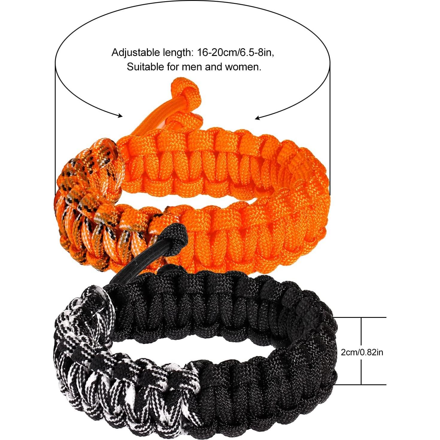 2 Pulseras de Paracord Hechas a Mano Wizock Ajustables 16-20 cm