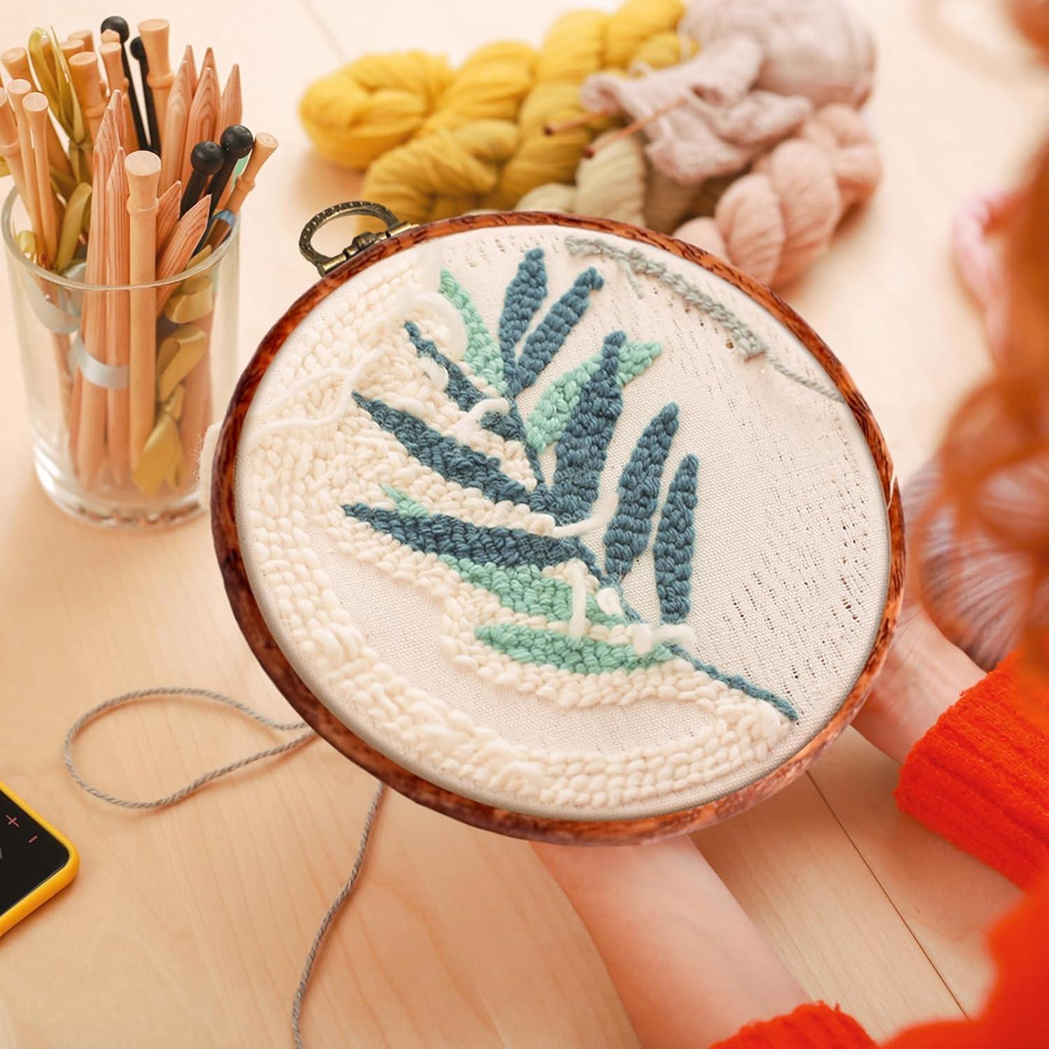 Aros de Bordado Redondos DoubleFill 9 Pcs 9-13.5 cm Madera