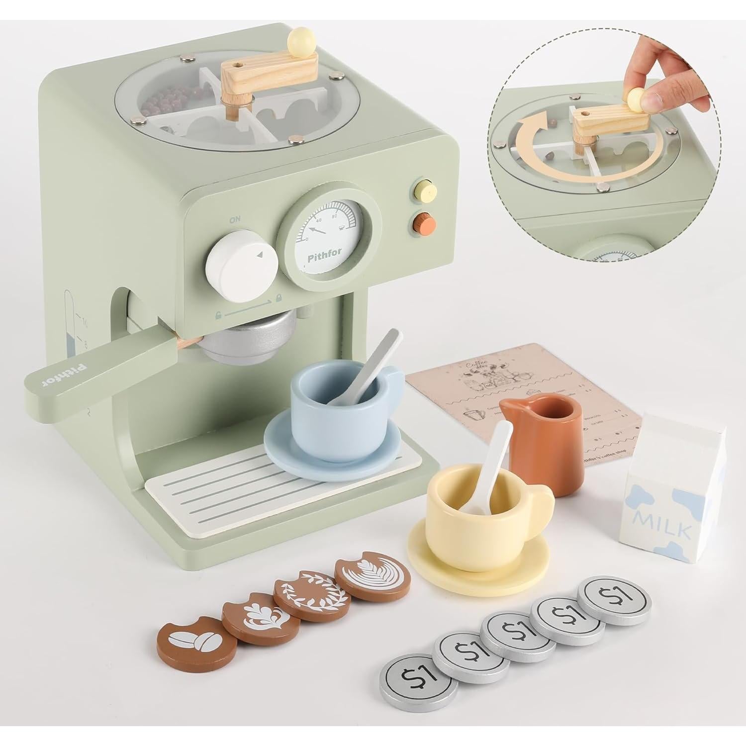Juguete de Cafetera de Madera Pithfor para Niños 1.4 kg