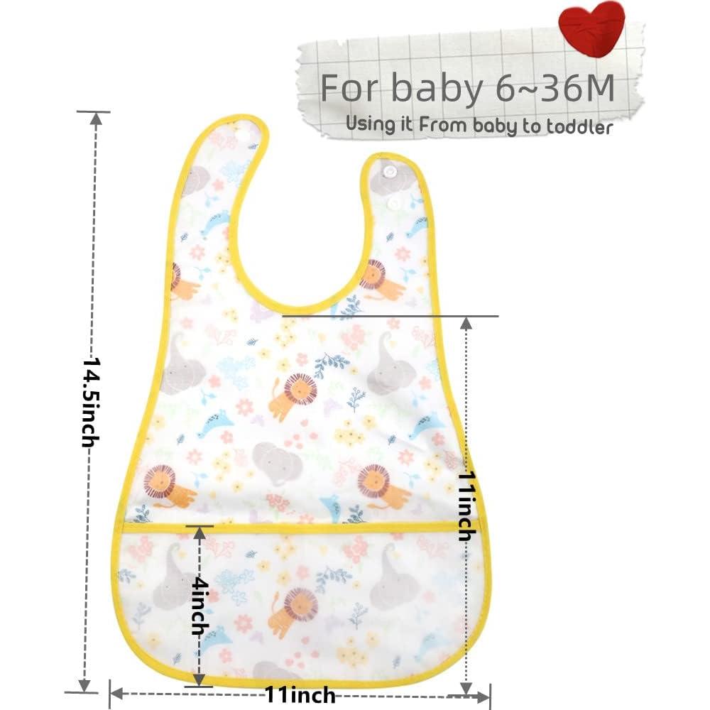 Baberos impermeables 4pack para bebés 6-36 meses - Lavables