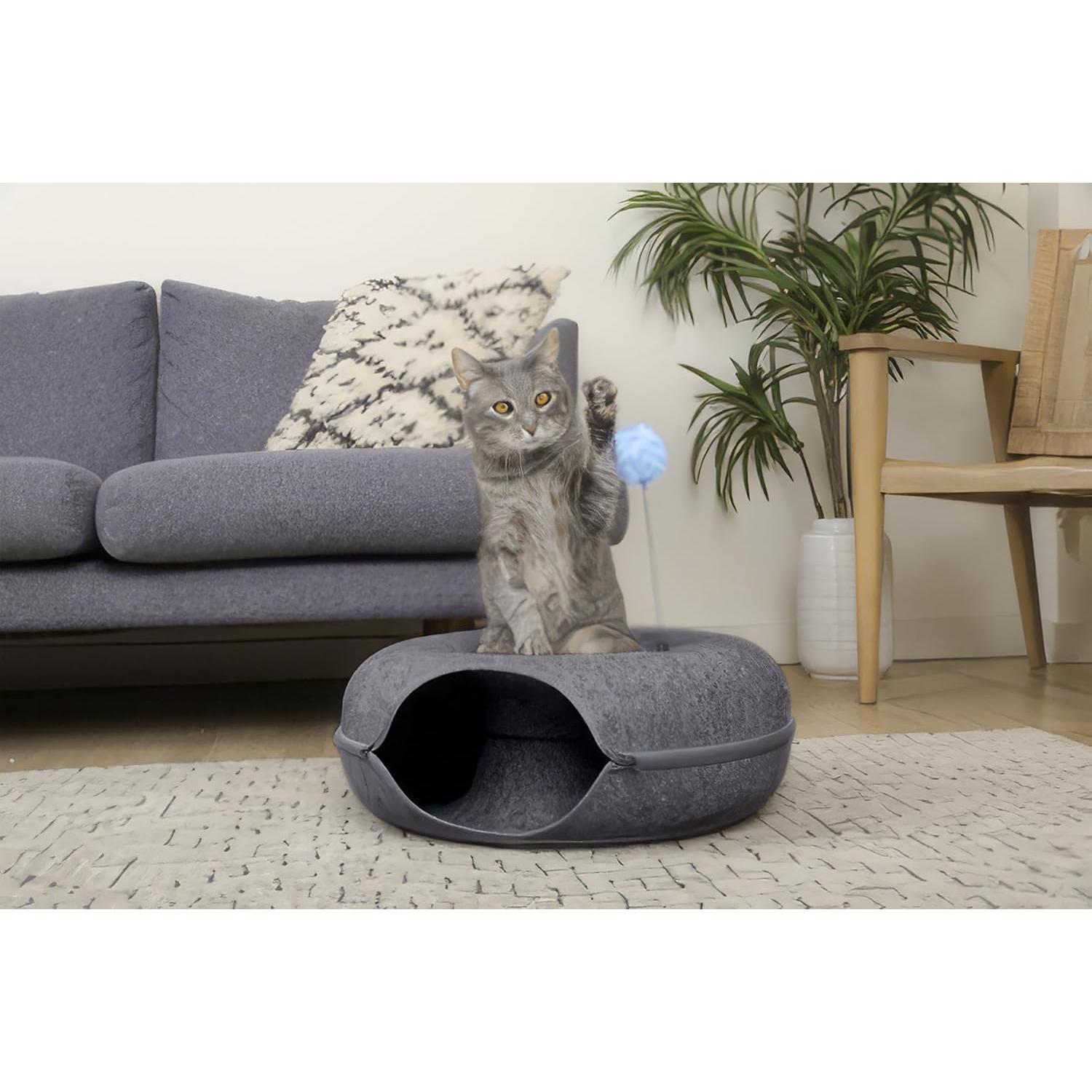Cama Túnel para Gatos Jia Xi Mediana Gris Oscuro
