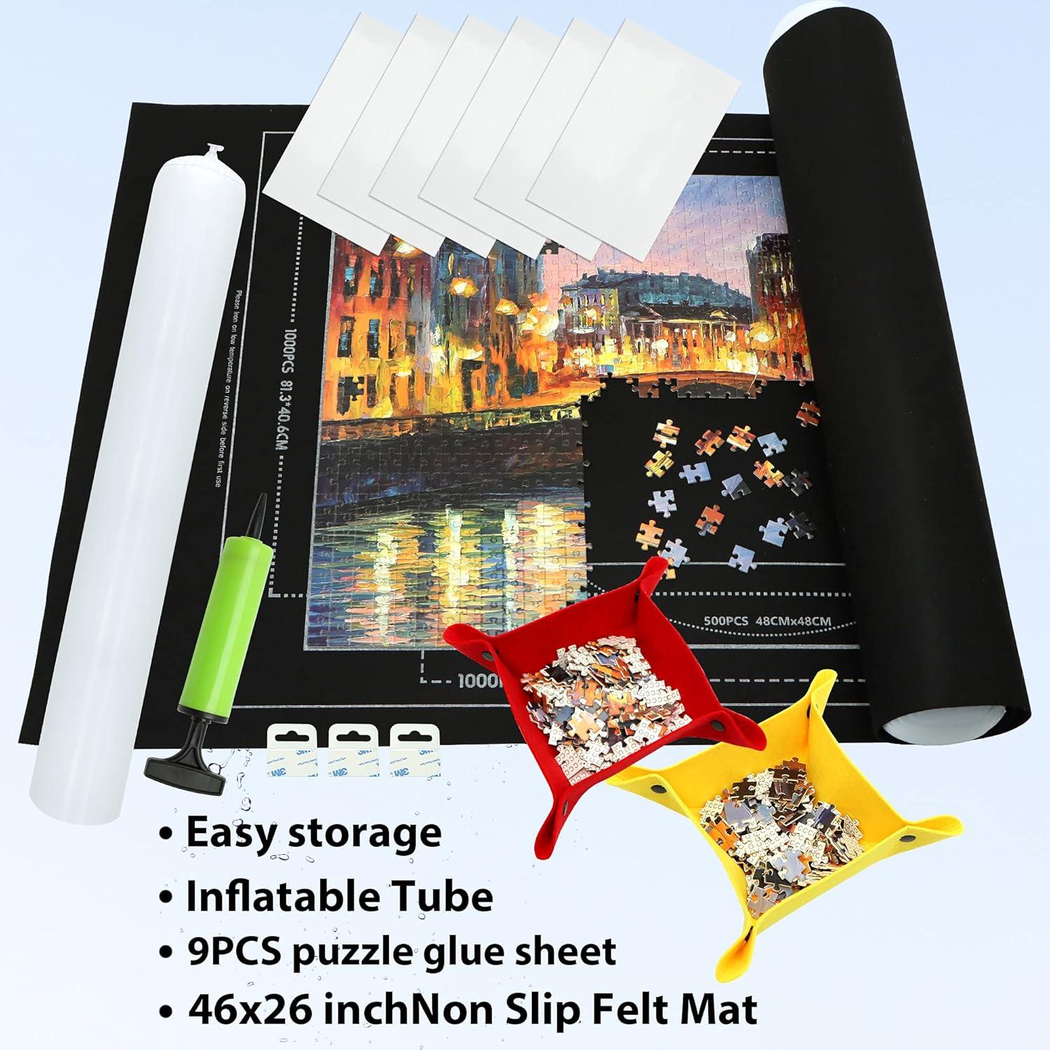 Alfombrilla de rompecabezas portátil FELIZROCA 1500 piezas negra