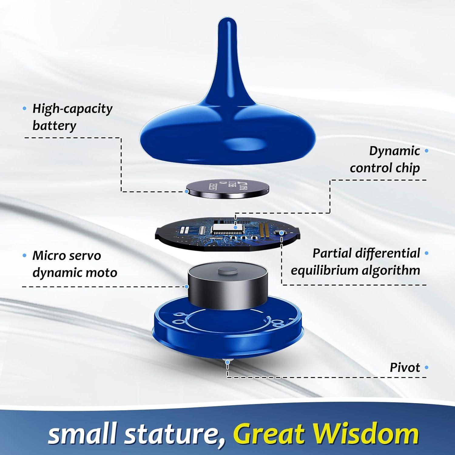 Trompo Eléctrico Cinético Hautech con Base de Vidrio - 6 Horas de Giro