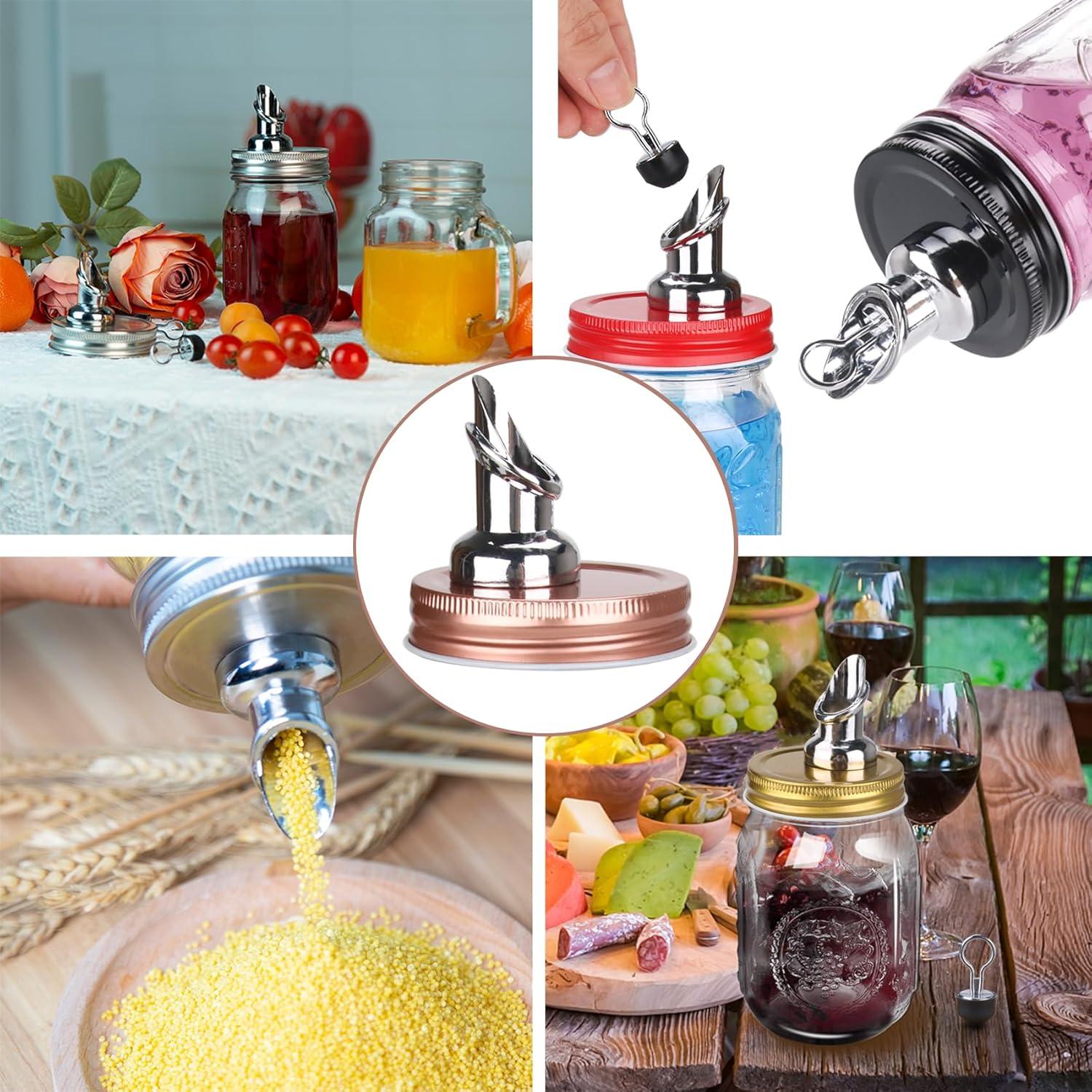 Pico de Vertido para Frascos Mason 86mm ziHenryDa Negro