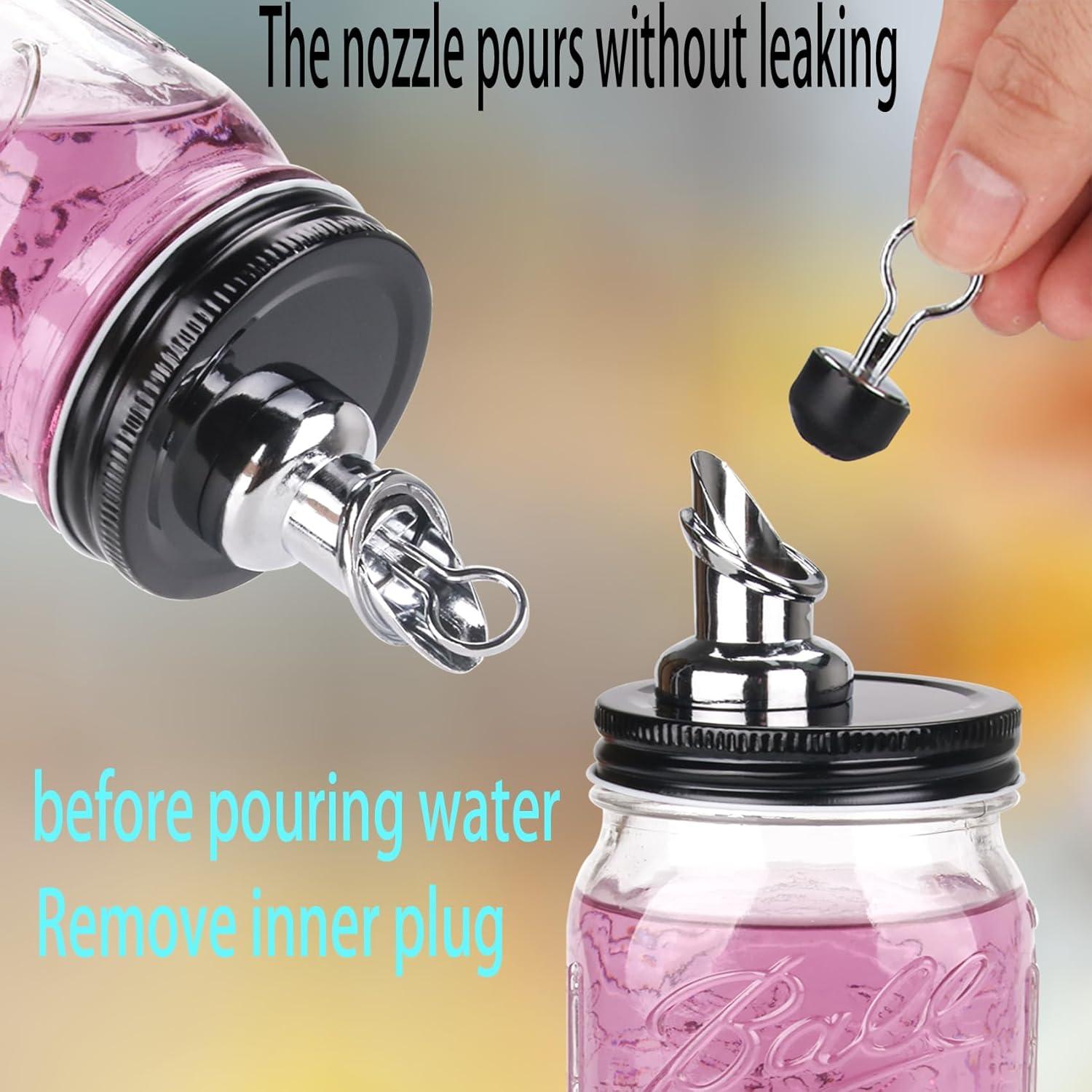 Pico de Vertido para Frascos Mason 86mm ziHenryDa Negro