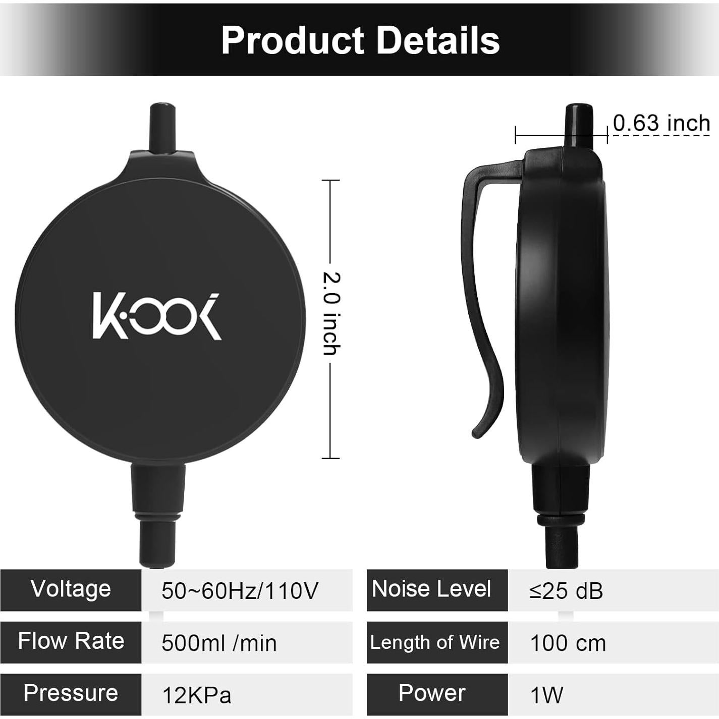 Bomba de Aire Mini GuDoQi para Acuario 1W Ultra Silenciosa