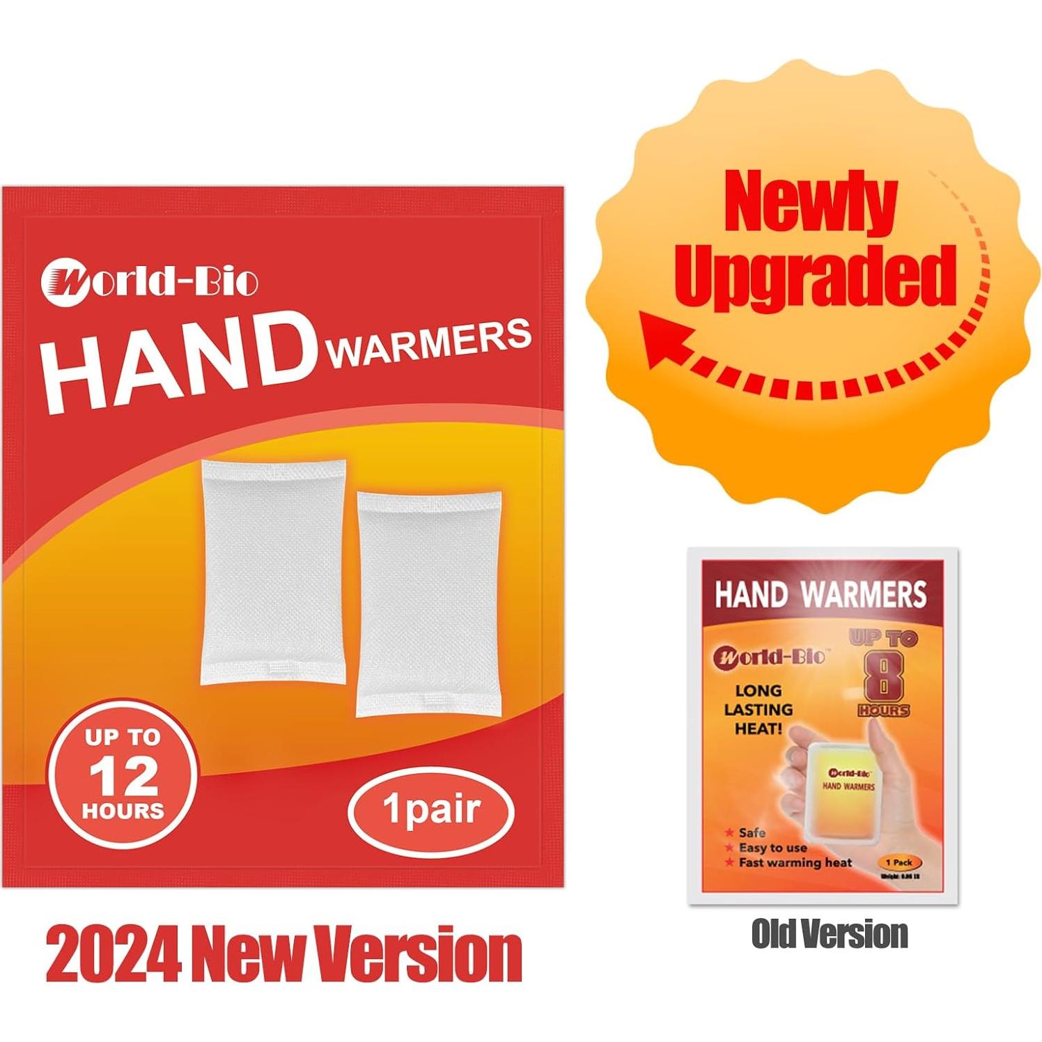 Calentadores de Manos Desechables WORLD-BIO - 20 Paquetes, 8 Horas Calor