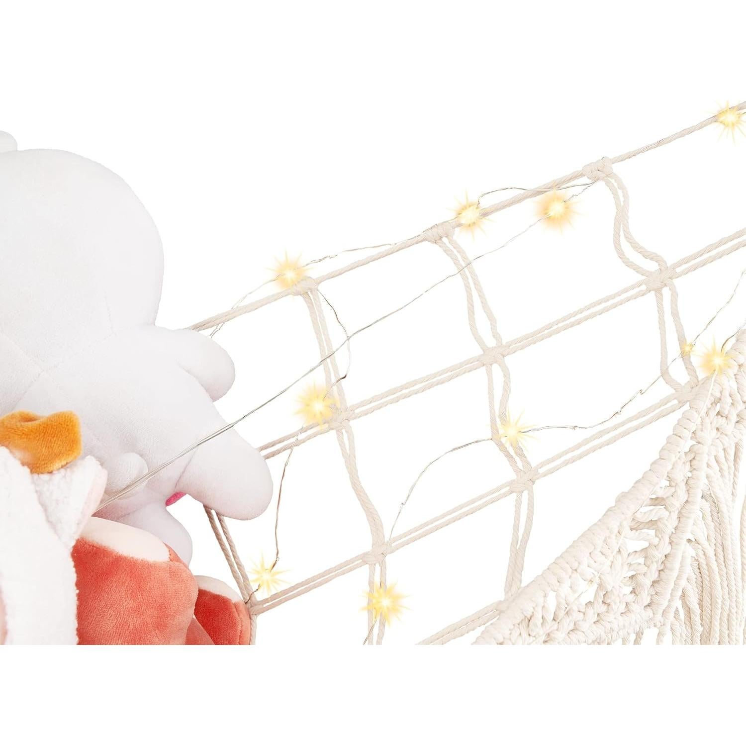 Hamaca de Almacenamiento de Juguetes Mkono Macrame 104x104x145cm