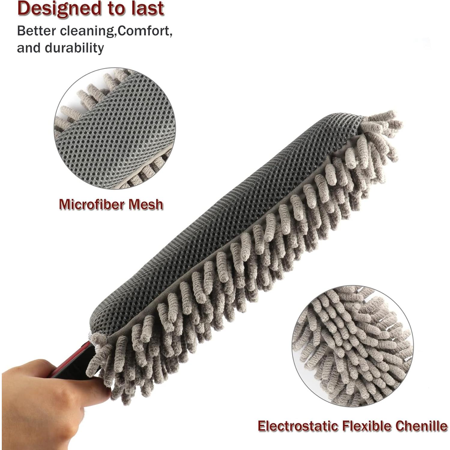 Duster Mini Amiss de Microfibra para Auto y Hogar - Gris